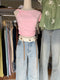 Women Rib Drawn-String Wide Leg Jeans